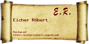 Eicher Róbert névjegykártya