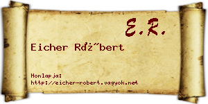 Eicher Róbert névjegykártya